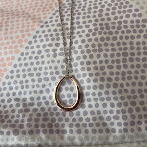 Rose gold oval charm